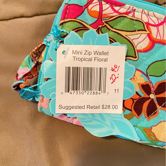 Vera Bradley Mini Zip Wallet Set. NWT. Tropical Flora - Picture 7 of 11